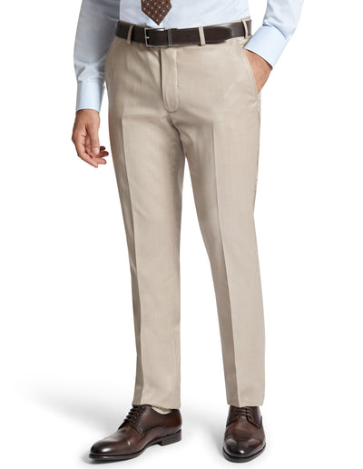 Edward 112 Beige Wool Stretch Suit Trouser