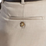 Edward 112 Beige Wool Stretch Suit Trouser