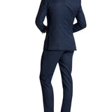 Edward 108 Blue Check Wool Stretch Suit Trouser