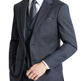 Ritchie 107 Blue Check Wool Stretch Suit Jacket