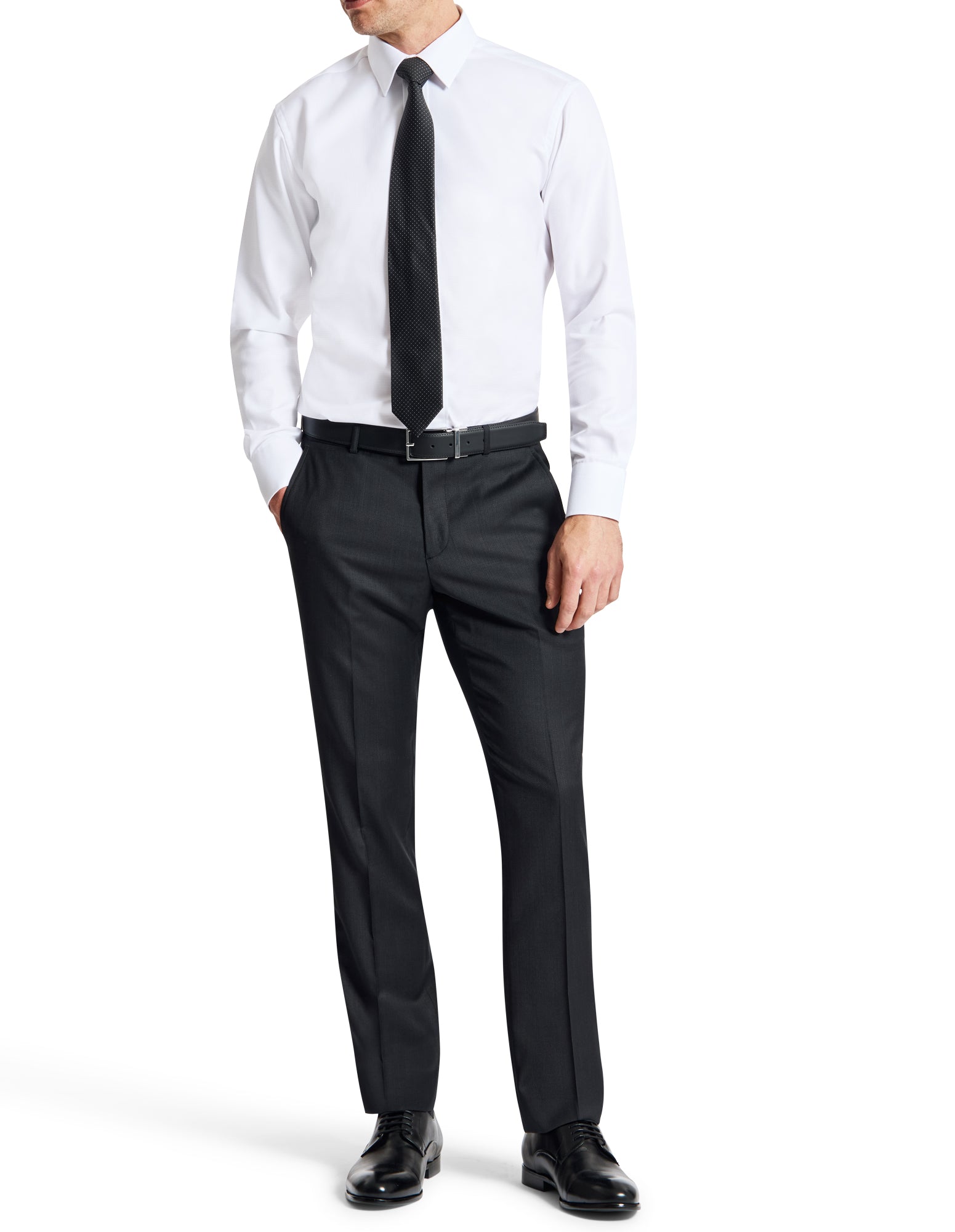 Lyon 101 Black Australian Merino Wool Suit Trouser
