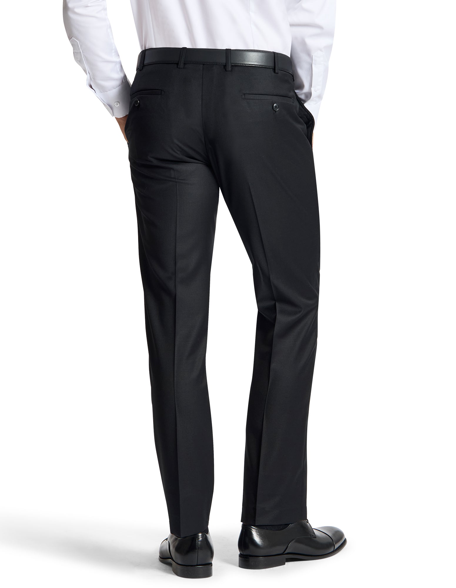 Edward 106 Black Australian Merino Wool Suit Trouser