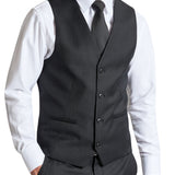 Luke 101 Black Australian Merino Wool Waistcoat