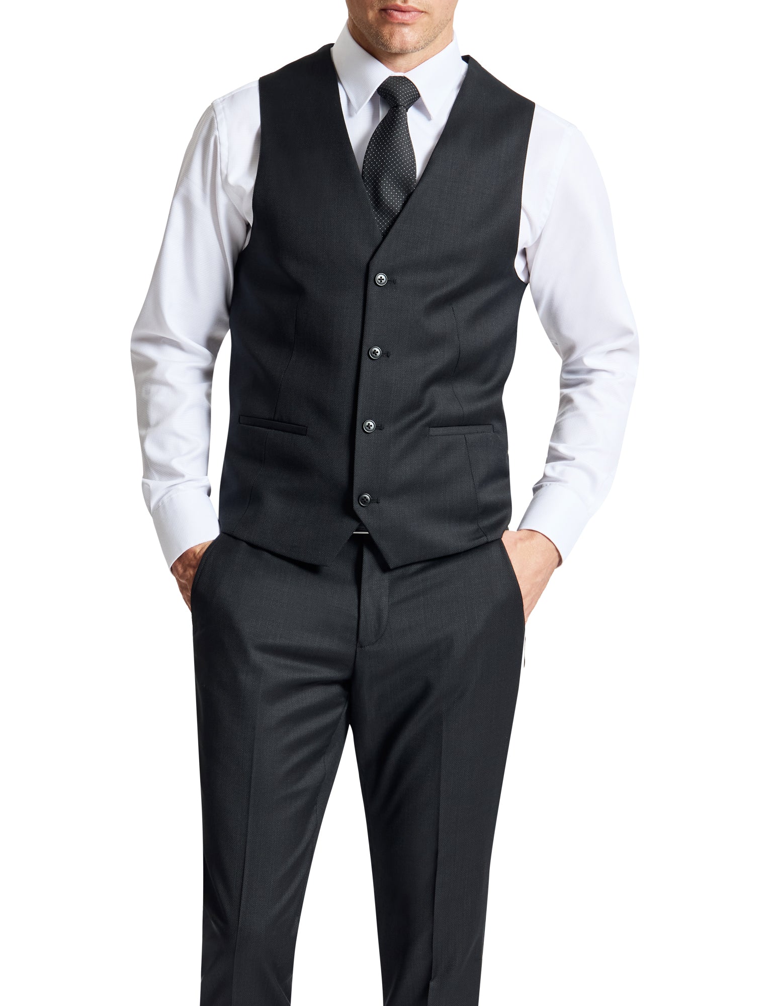 Luke 101 Black Australian Merino Wool Waistcoat