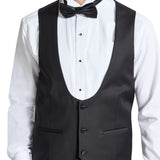 Samuel 106 Black Scoop Australian Merino Wool Waistcoat