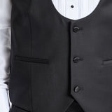 Samuel 106 Black Scoop Australian Merino Wool Waistcoat