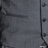 Ryan 107 Charcoal Check Wool Stretch Waistcoat