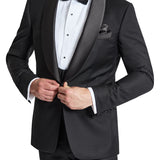 Manta 106 Black Australian Merino Wool Dinner Jacket