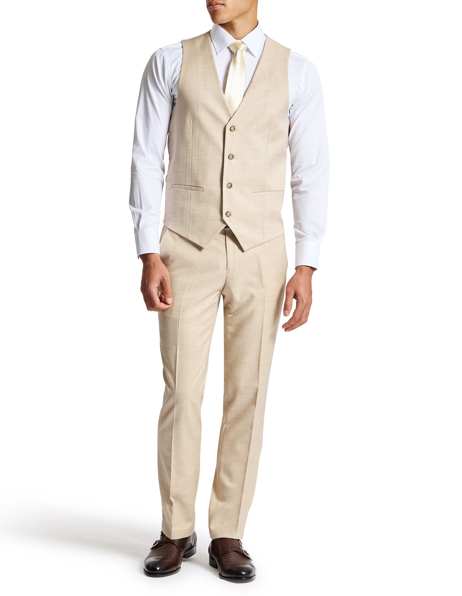 York 5ZS Sand Comfort Stretch Waistcoat