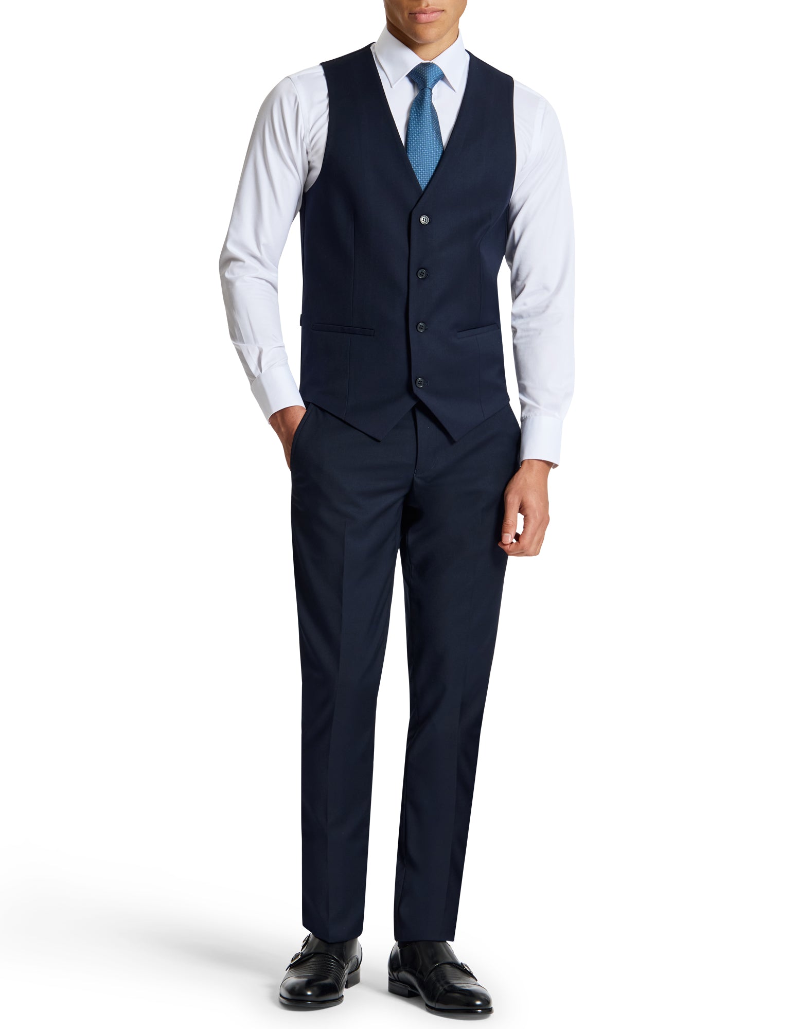 York 5ZS Navy Comfort Stretch Waistcoat