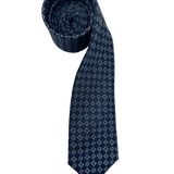 Astor Navy Quatrefoil Silk Tie