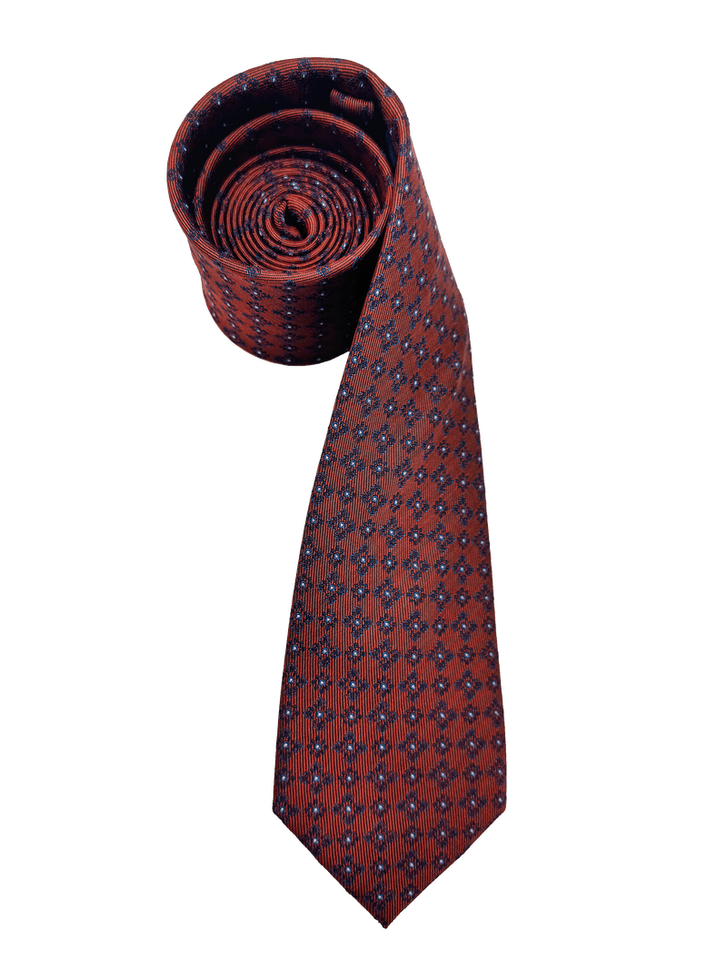 Astor Red Quatrefoil Silk Tie