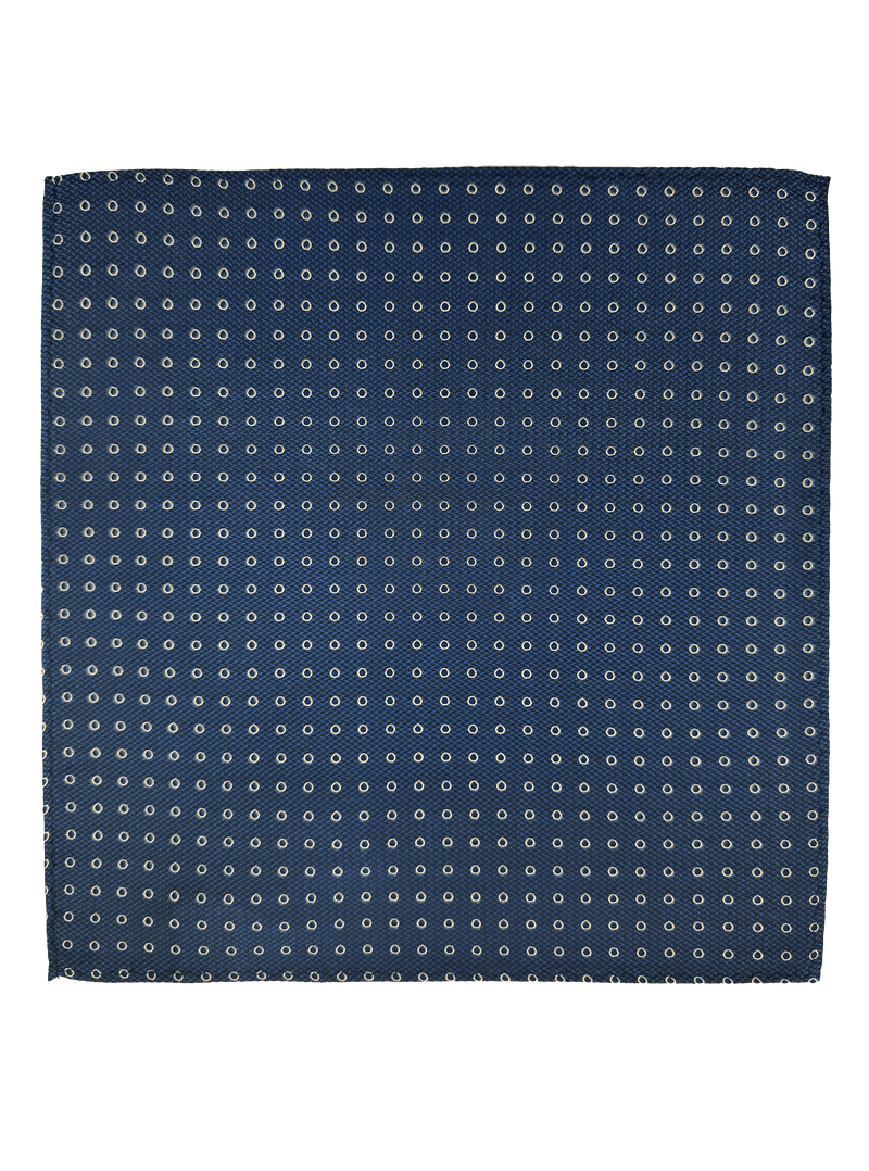 Bedford Blue Dot Silk Pocket Square