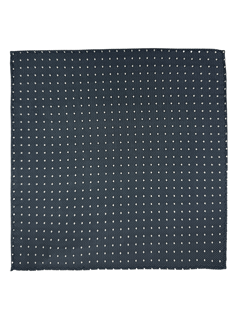 Bedford Navy Dot Silk Pocket Square