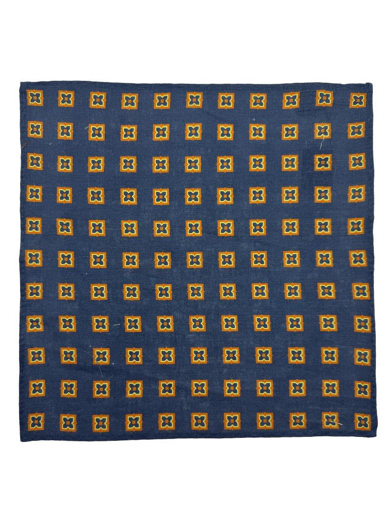 Sutton Orange Diamond Linen Pocket Square