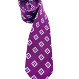 Sutton Purple Diamond Linen Tie