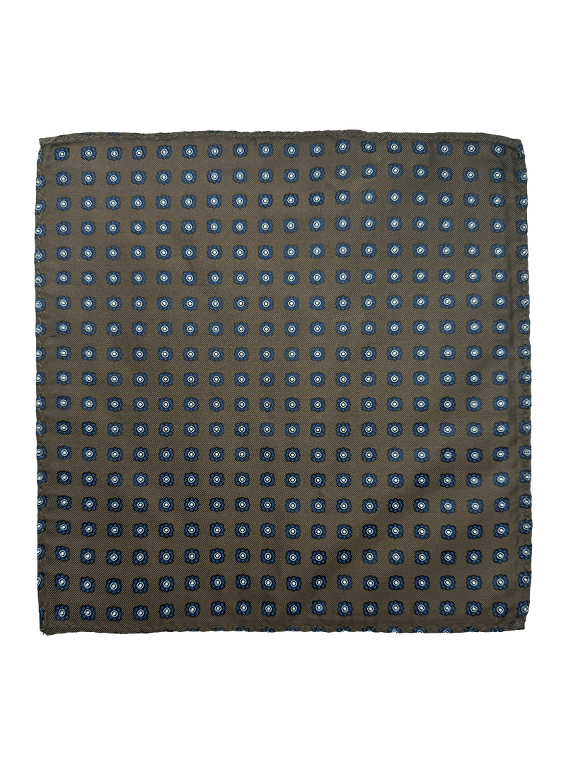 Crosby Brown Rosette Silk Pocket Square