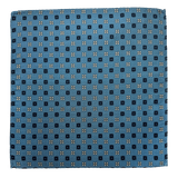 Chelsea Blue Quatrefoil Silk Pocket Square