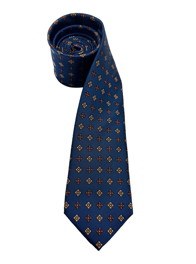Chelsea Orange Quatrefoil Silk Tie