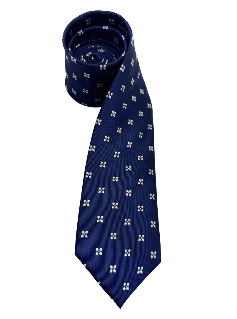 Delancey Navy Rosette Silk Tie