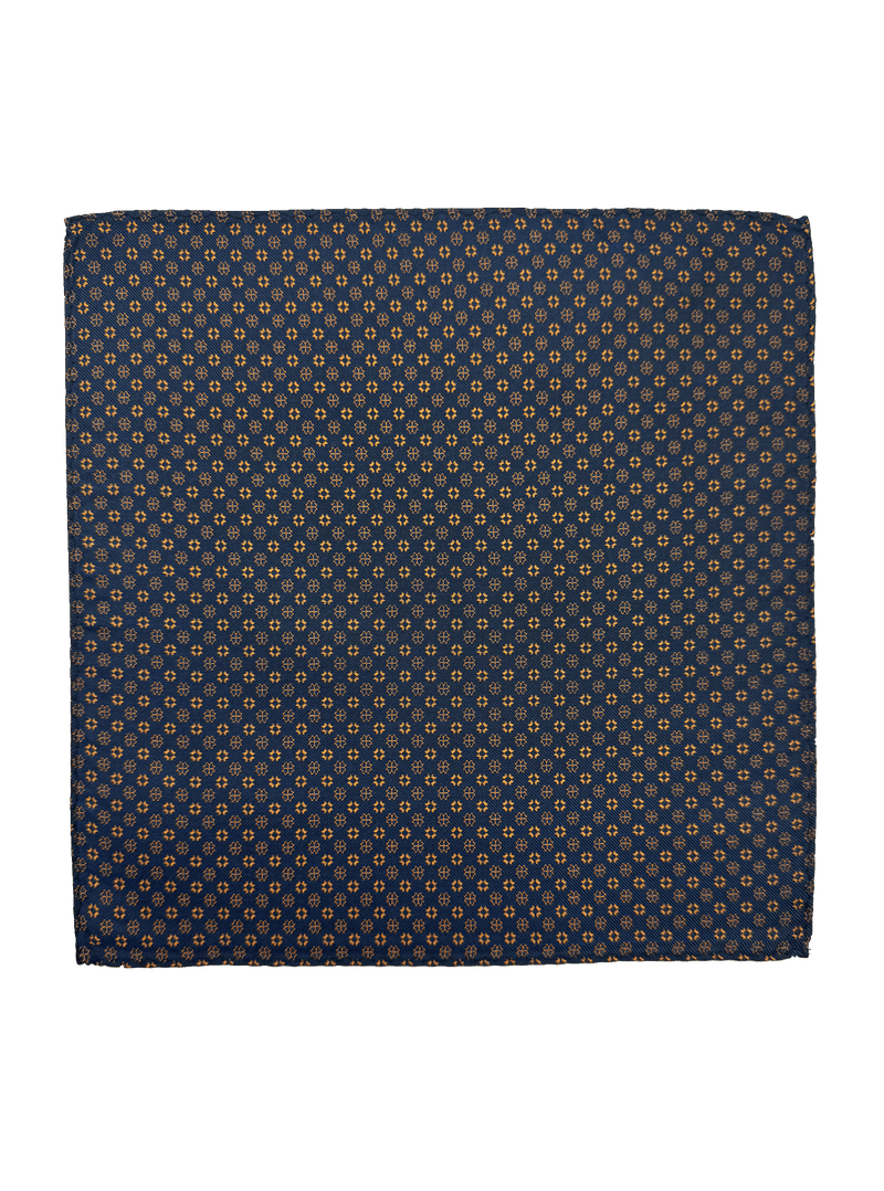 Warren Orange Geo Silk Pocket Square
