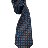 Ritz Navy Quatrefoil Silk Tie