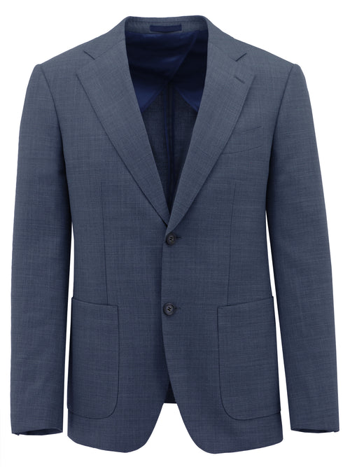 Genoa Blue Wool Blend Sports Jacket