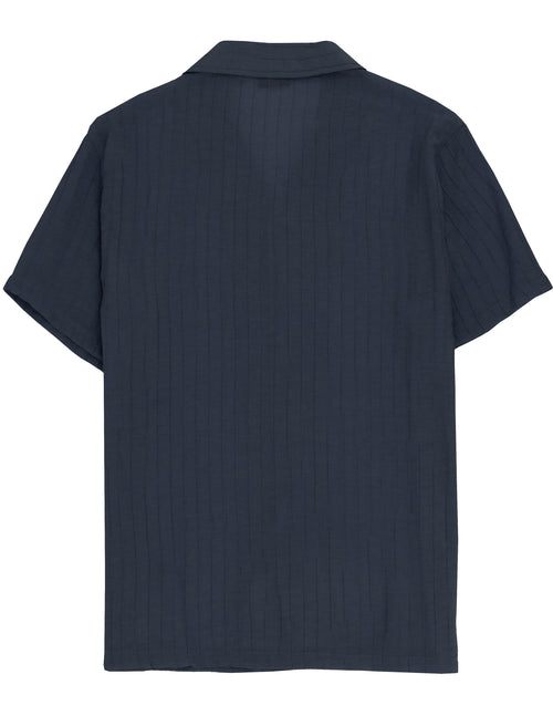 Capricorn Navy Textured Summer Shirt