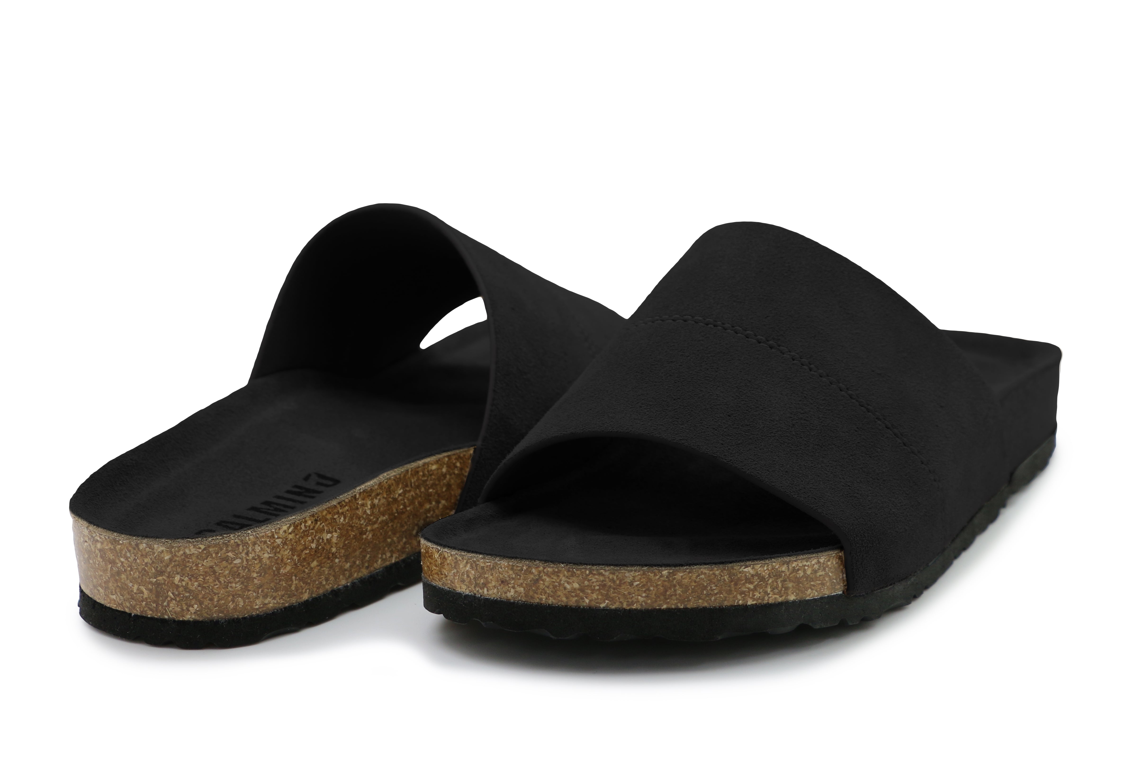 Malaga Black Suede Slides