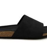 Malaga Black Suede Slides
