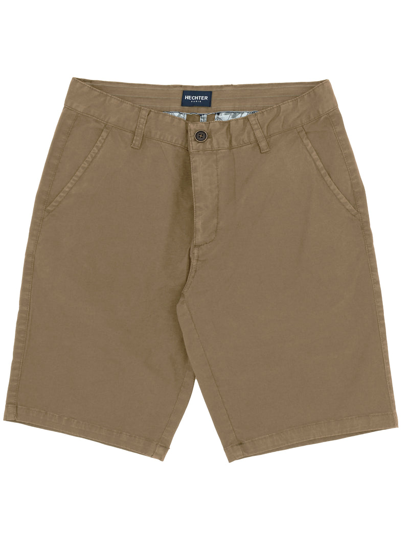 Lucas Tan Cotton Blend Shorts