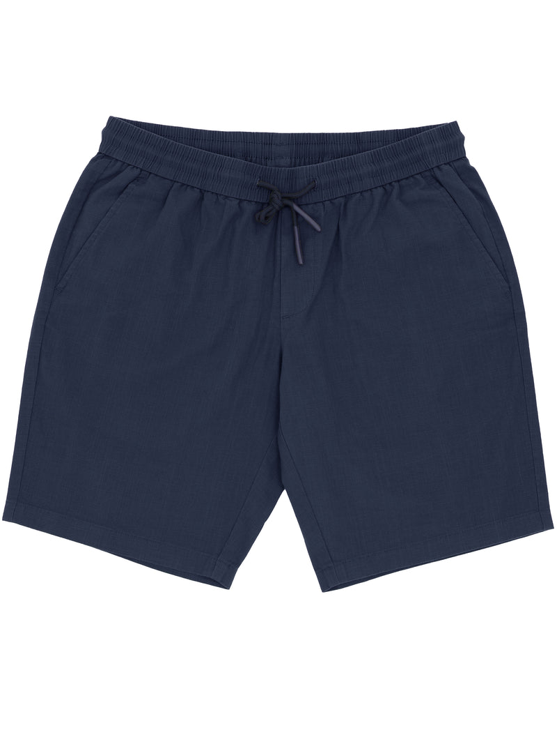 Max Navy Linen Look Summer Shorts