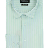 Liberty Casual Green Striped Summer Shirt