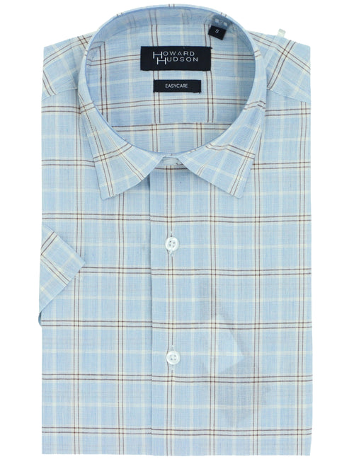 Liberty Casual Blue Checked Short Sleeve Shirt