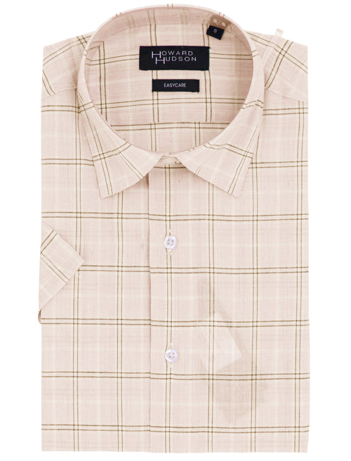 Liberty Casual Pink Checked Short Sleeve Shirt