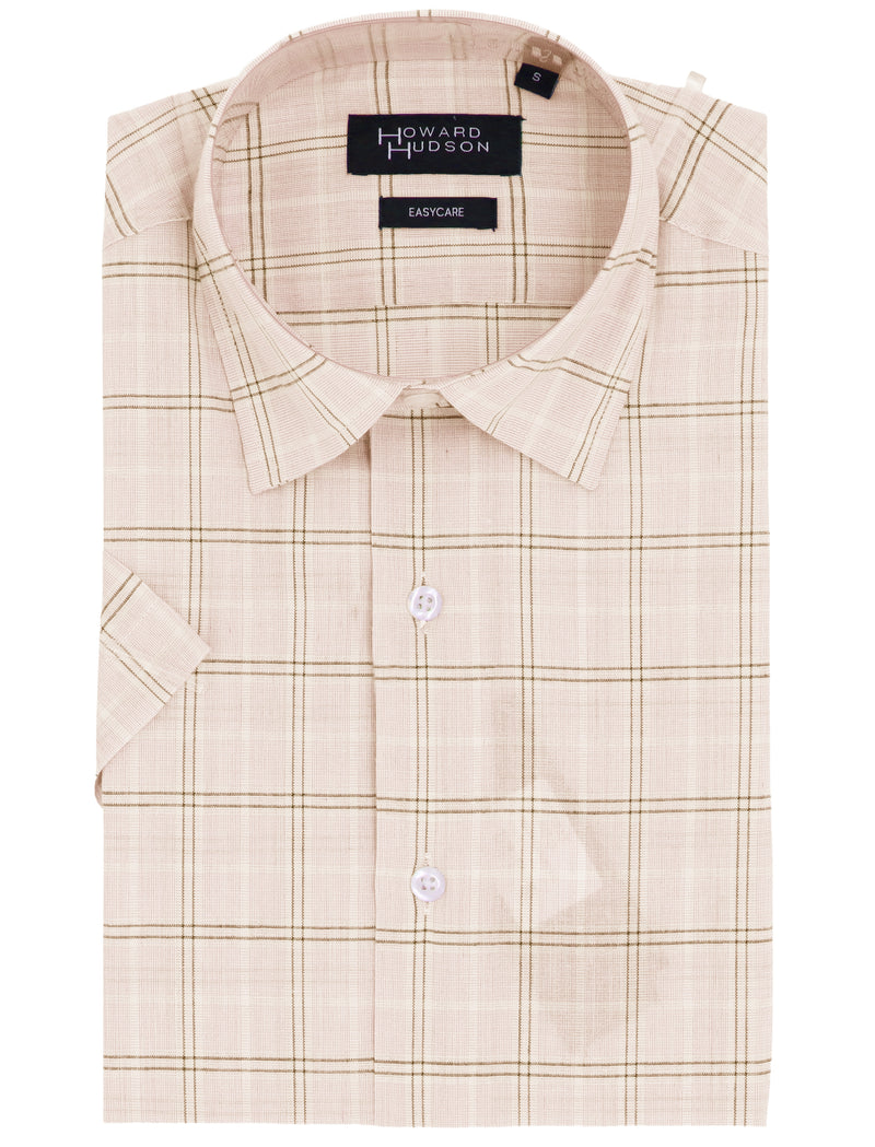 Liberty Casual Pink Checked Short Sleeve Shirt