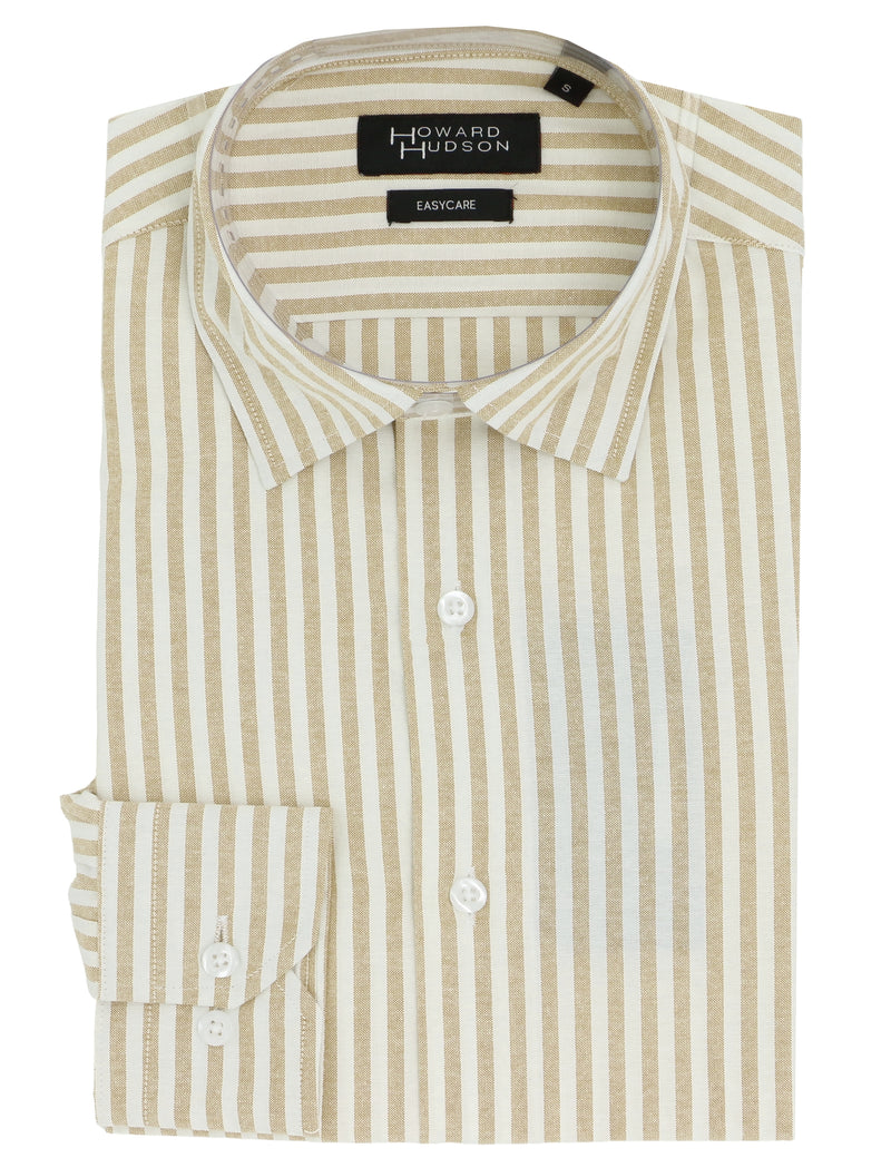 Liberty Casual Beige Striped Summer Shirt