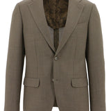 Prato Brown Wool Linen Blend Sports Jacket
