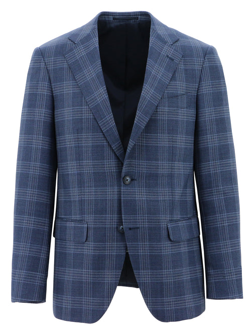 Siena Blue Check Super 110 Wool Sports Jacket