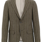 Siena Brown Pinstripe Linen Sports Jacket