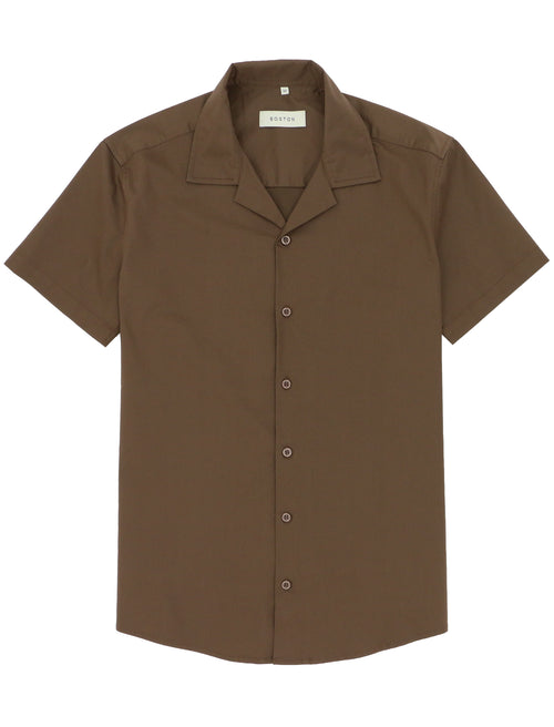 Oakley Brown Cotton Stretch Short Sleeve Shirt