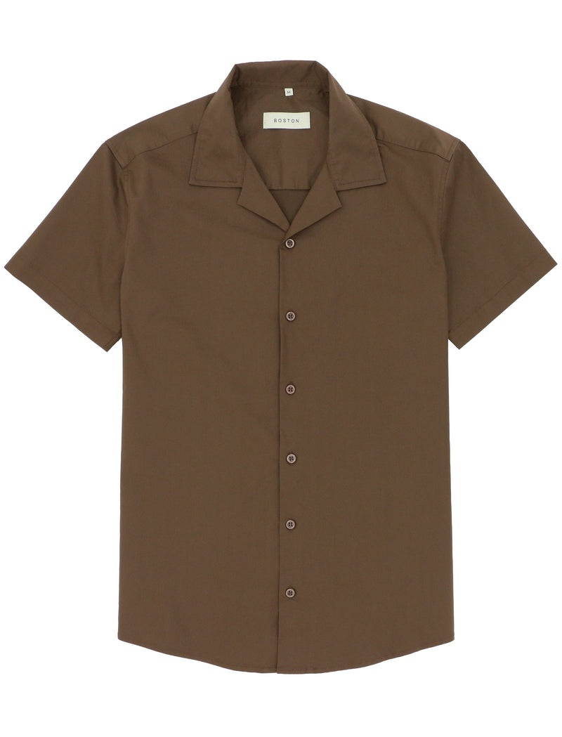 Oakley Brown Cotton Stretch Short Sleeve Shirt