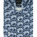 Lennox Blue Flower Cotton Stretch Casual Shirt