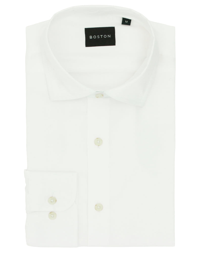Jacque White Cotton Casual Shirt