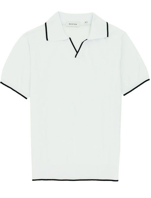Tip White Cotton Polo