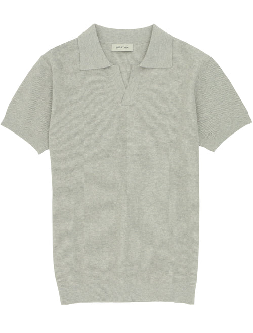 Stone Cotton Blend Knit Polo