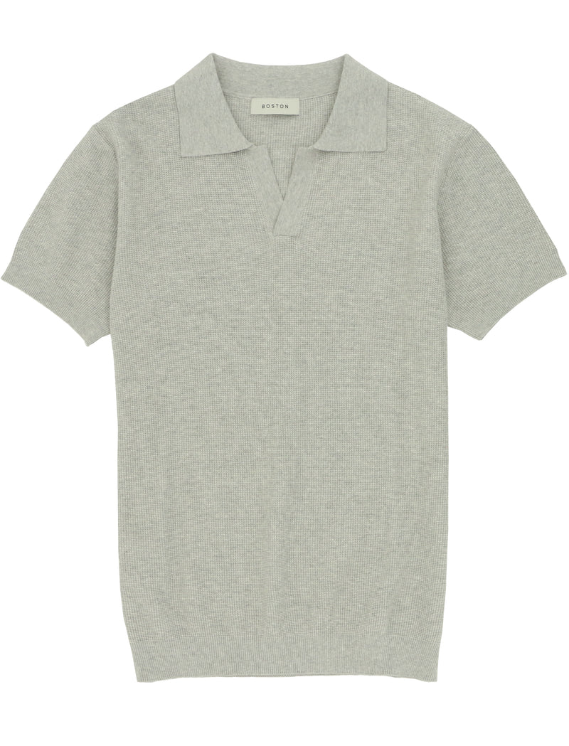 Stone Cotton Blend Knit Polo