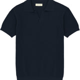 Navy Cotton Blend Knit Polo