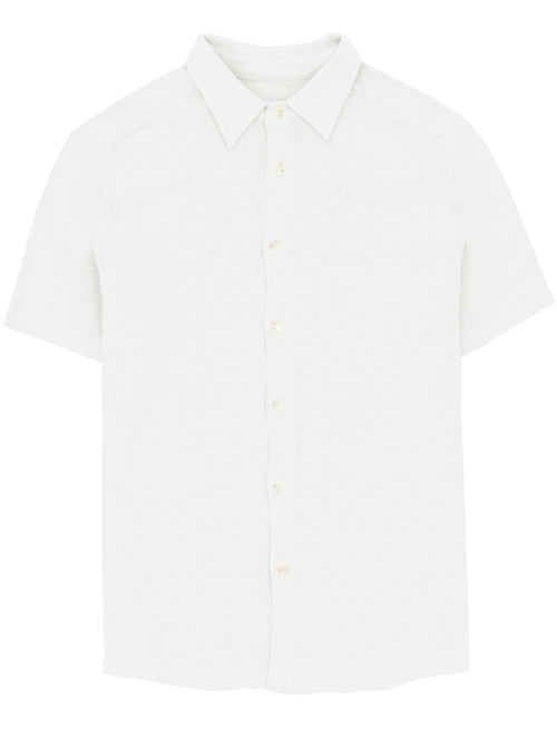 Noah White Knit Short Sleeve Shirt