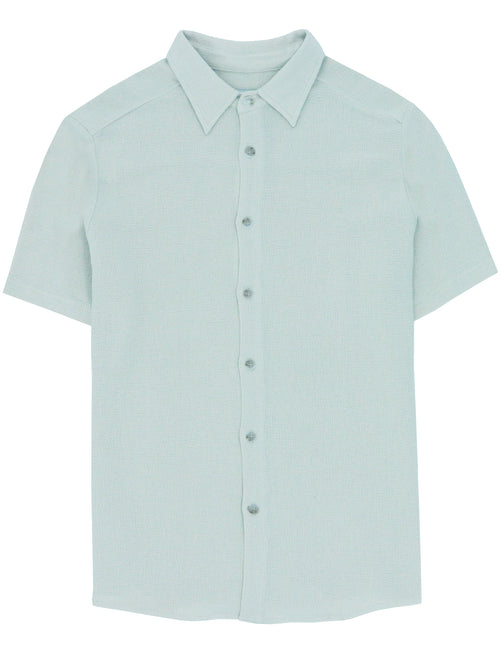 Noah Ice Blue Knit Short Sleeve Shirt